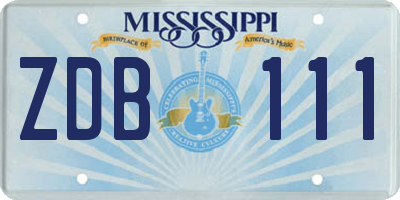MS license plate ZDB111