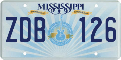 MS license plate ZDB126