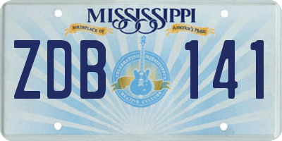 MS license plate ZDB141