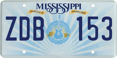 MS license plate ZDB153