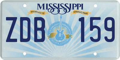 MS license plate ZDB159