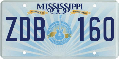 MS license plate ZDB160