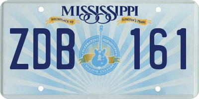 MS license plate ZDB161