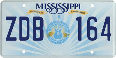 MS license plate ZDB164