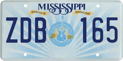 MS license plate ZDB165