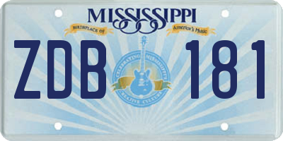 MS license plate ZDB181
