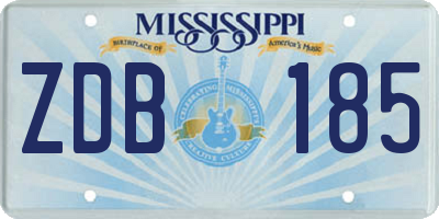 MS license plate ZDB185