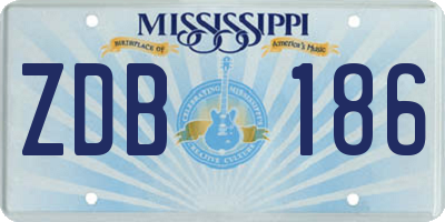 MS license plate ZDB186