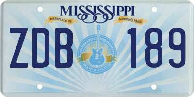 MS license plate ZDB189