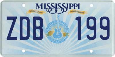 MS license plate ZDB199