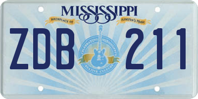 MS license plate ZDB211