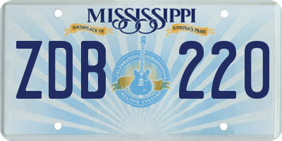 MS license plate ZDB220