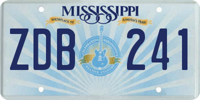 MS license plate ZDB241
