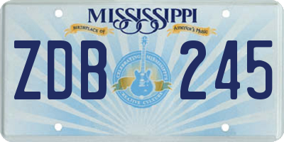 MS license plate ZDB245