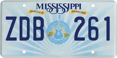 MS license plate ZDB261