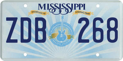 MS license plate ZDB268
