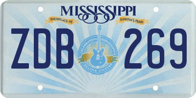 MS license plate ZDB269