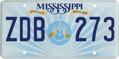 MS license plate ZDB273
