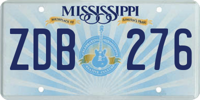 MS license plate ZDB276