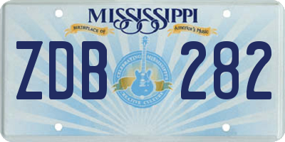 MS license plate ZDB282