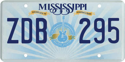 MS license plate ZDB295