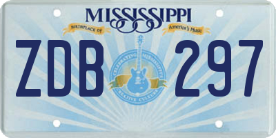 MS license plate ZDB297
