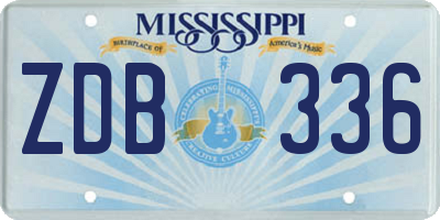 MS license plate ZDB336