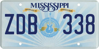 MS license plate ZDB338