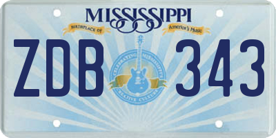 MS license plate ZDB343
