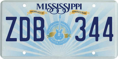 MS license plate ZDB344