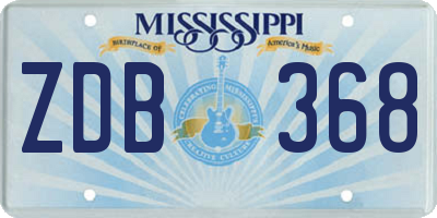 MS license plate ZDB368