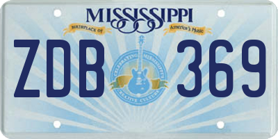 MS license plate ZDB369