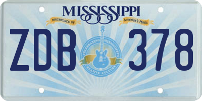 MS license plate ZDB378