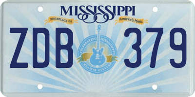 MS license plate ZDB379
