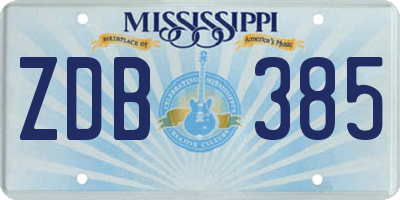 MS license plate ZDB385