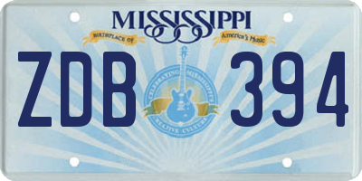 MS license plate ZDB394