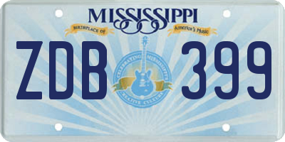 MS license plate ZDB399