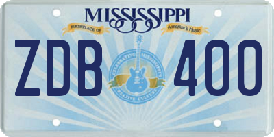 MS license plate ZDB400