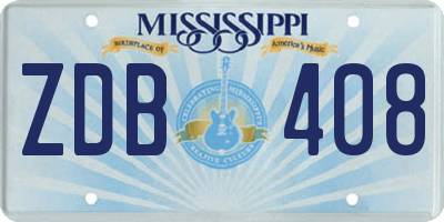 MS license plate ZDB408