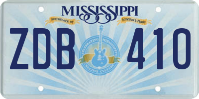 MS license plate ZDB410