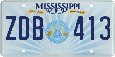 MS license plate ZDB413