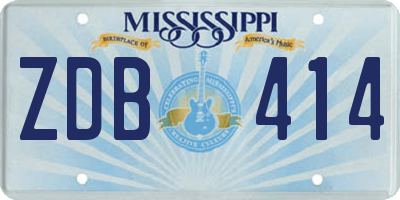 MS license plate ZDB414