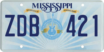 MS license plate ZDB421