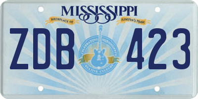 MS license plate ZDB423