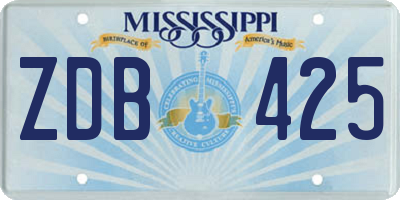 MS license plate ZDB425