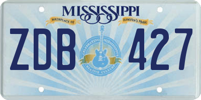 MS license plate ZDB427