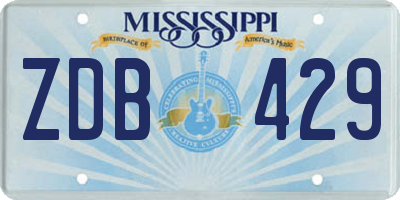 MS license plate ZDB429