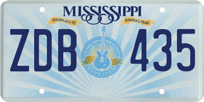 MS license plate ZDB435