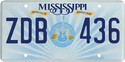 MS license plate ZDB436