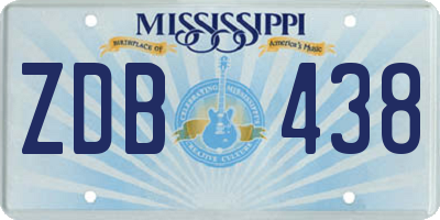 MS license plate ZDB438